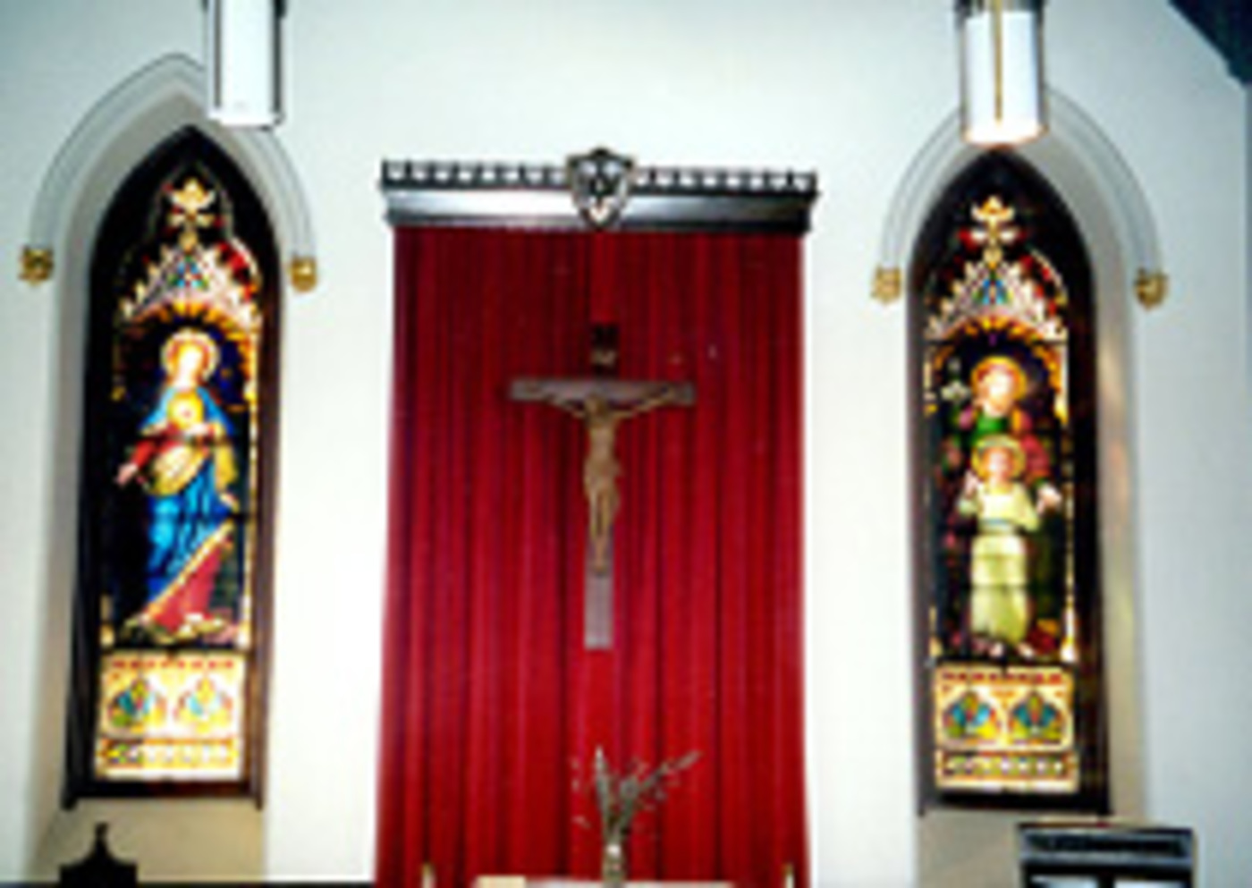 chapel entrance at St. Francis Xavier church in Park Slope, Brooklyn