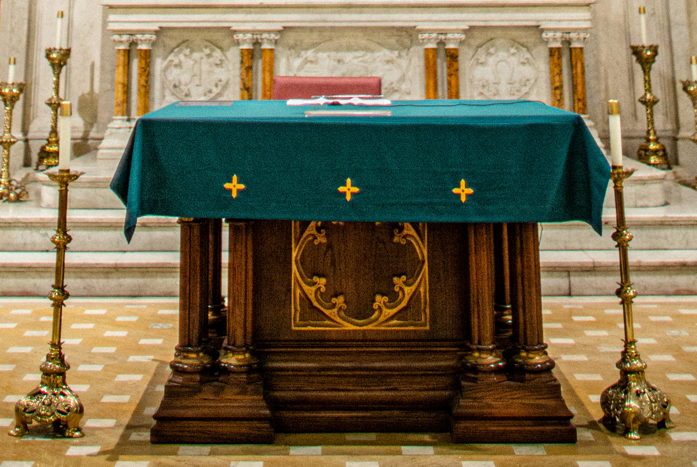 altar at St. Francis Xavier church in Park Slope, Brooklyn
